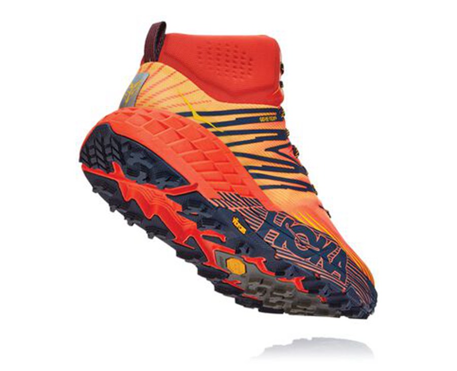 Tenis Trail Hoka One One Masculino Vermelhas - Speedgoat Mid Gore-Tex 2 - 839-QNKMJR